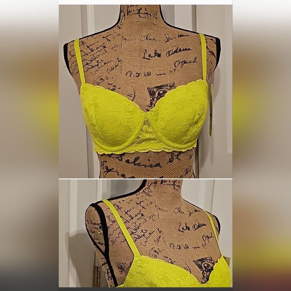 Nwt no boundaries lacey lime green bra 40D
